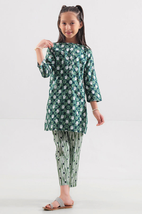 Printed Lawn Stitched 2 Piece (Shirt/Trouser)  For Kids