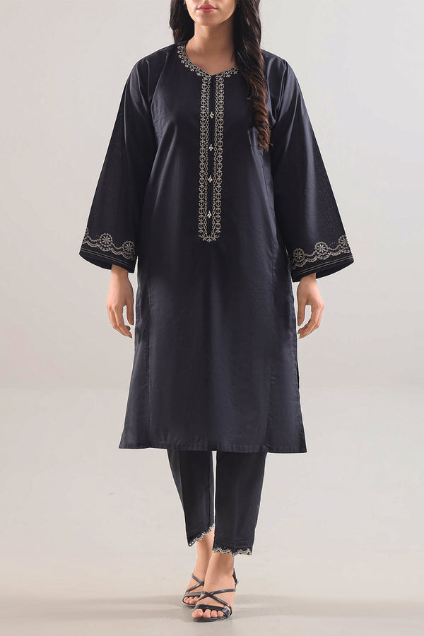 Solid Embroidered Cambric Stitched 2 Piece (Shirt/Trouser)