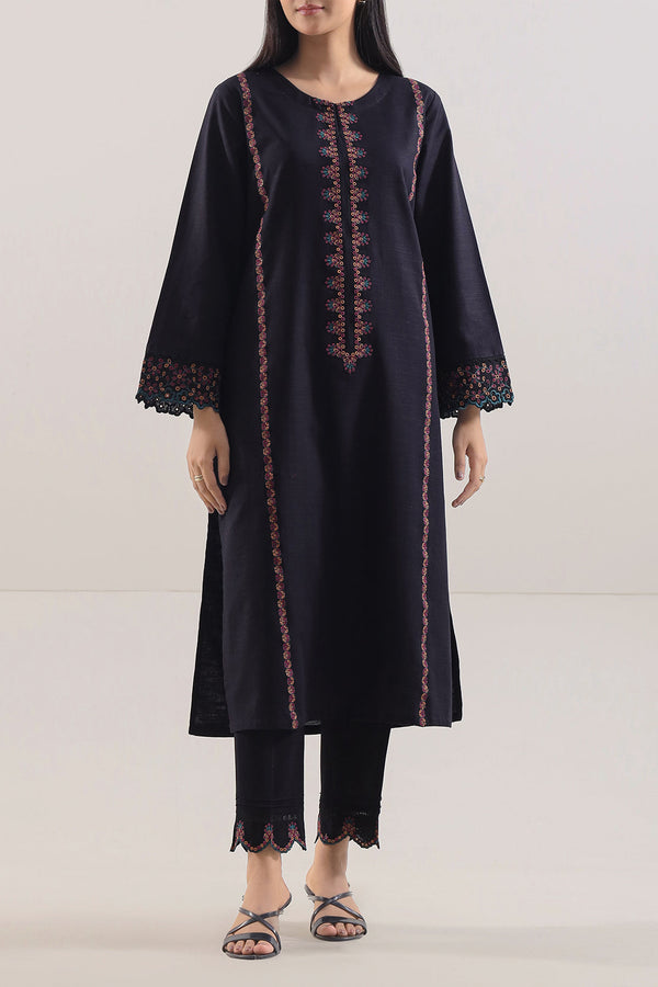 Solid Embroidered Khaddar Stitched 2 Piece (Shirt/Trouser)