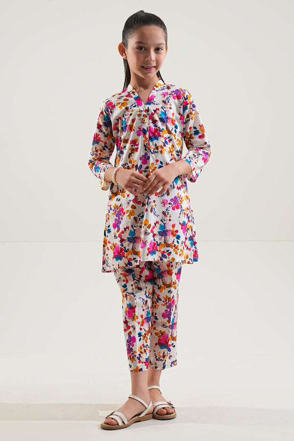 Printed Lawn Stitched 2 Piece (Shirt/Trouser) For Kids