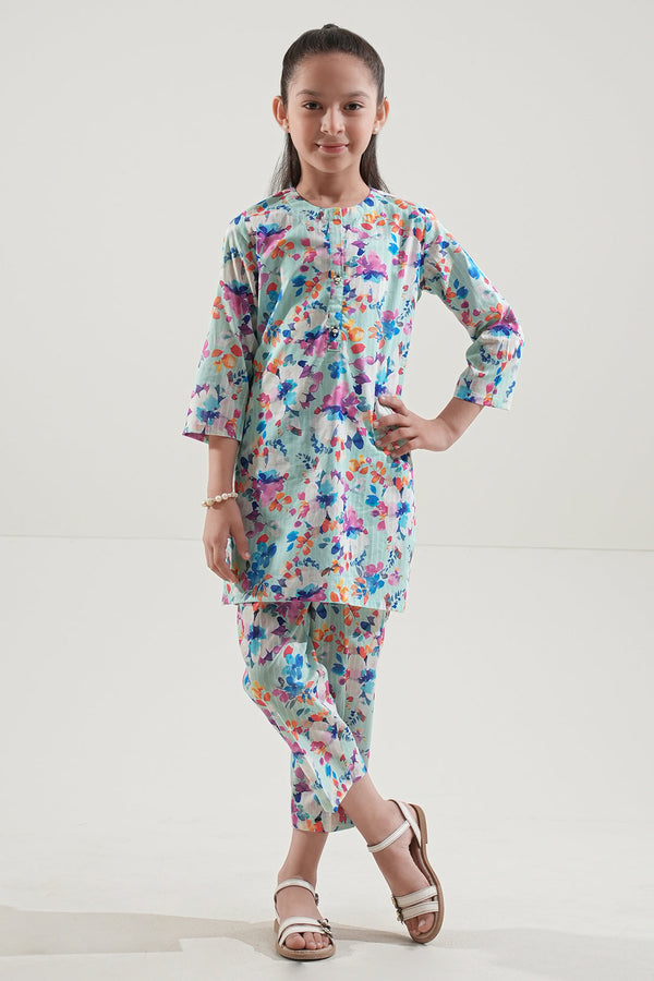 Printed Lawn Stitched 2 Piece (Shirt/Trouser) For Kids