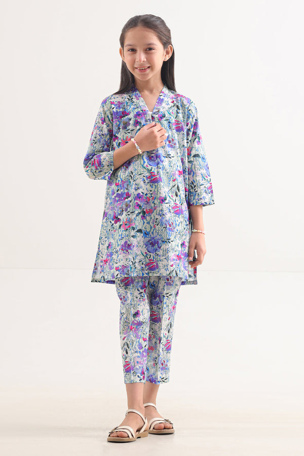 Printed Lawn Stitched 2 Piece (Shirt/Trouser)  For Kids