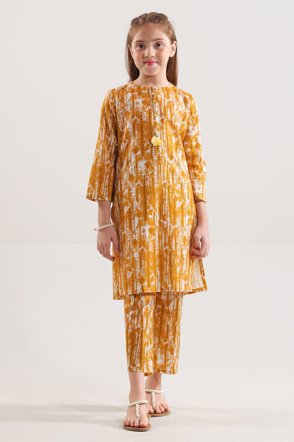 Printed Cambric Stitched 2 Piece (Shirt/Trouser) For Kids