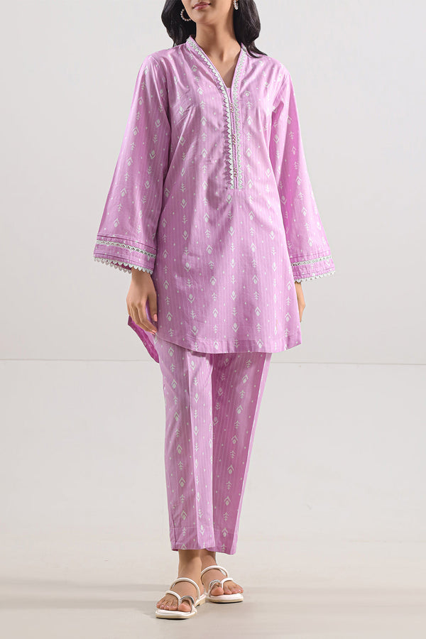 Printed Strip Lawn Stitched 2 Piece (Shirt/Trouser)