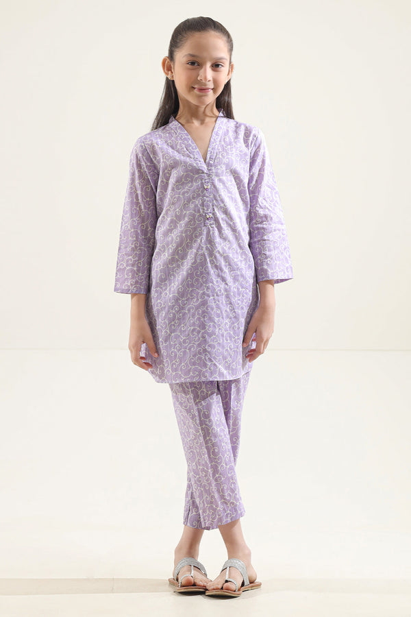 Printed Lawn Stitched 2 Piece (Shirt/Trouser)  For Kids