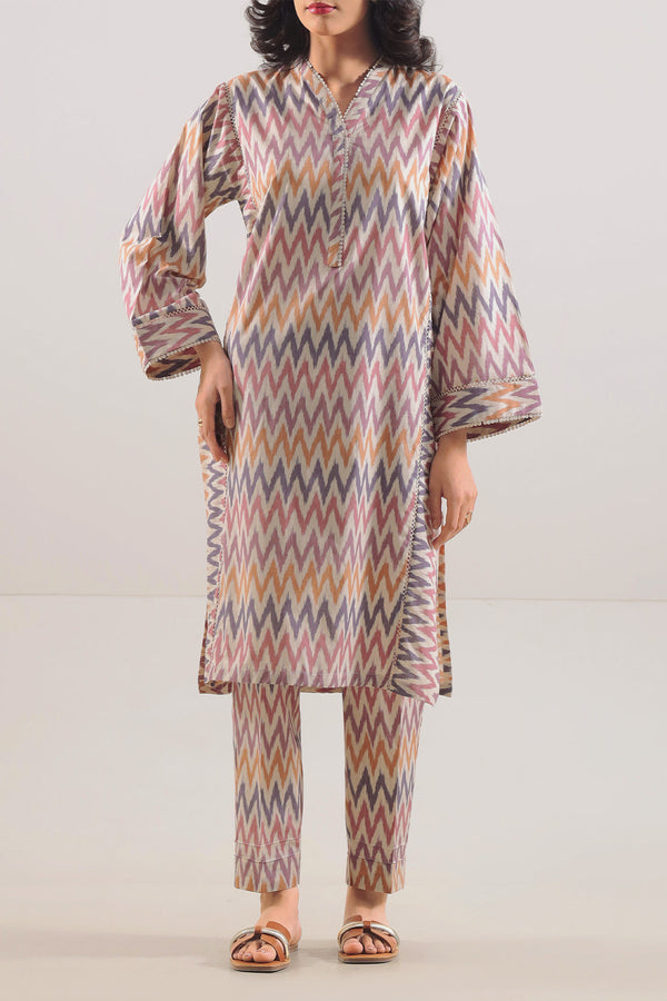 Printed Strip Lawn Stitched 2 Piece (Shirt/Trouser)