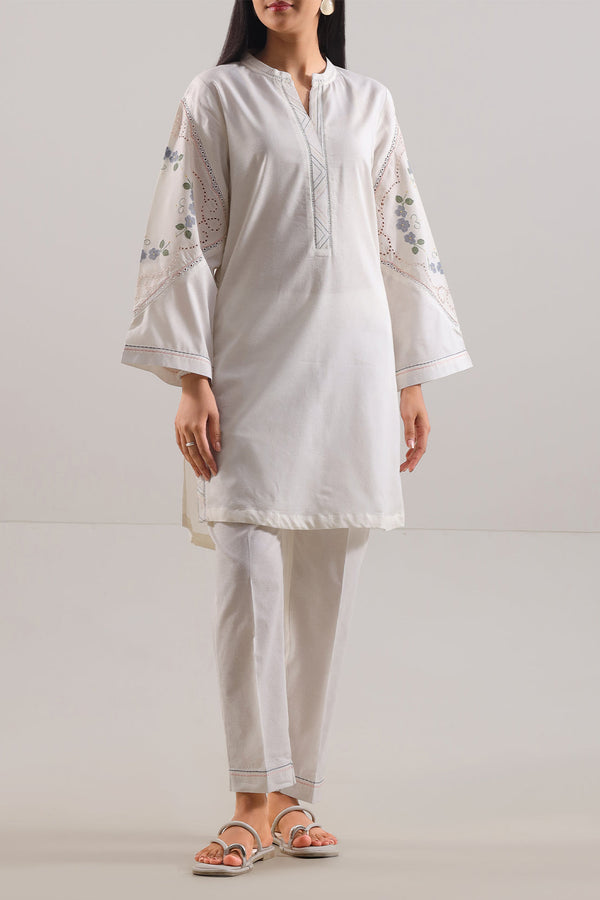 Stitched Embroidered Self Jacquard 2 Piece (Shirt/Trouser)