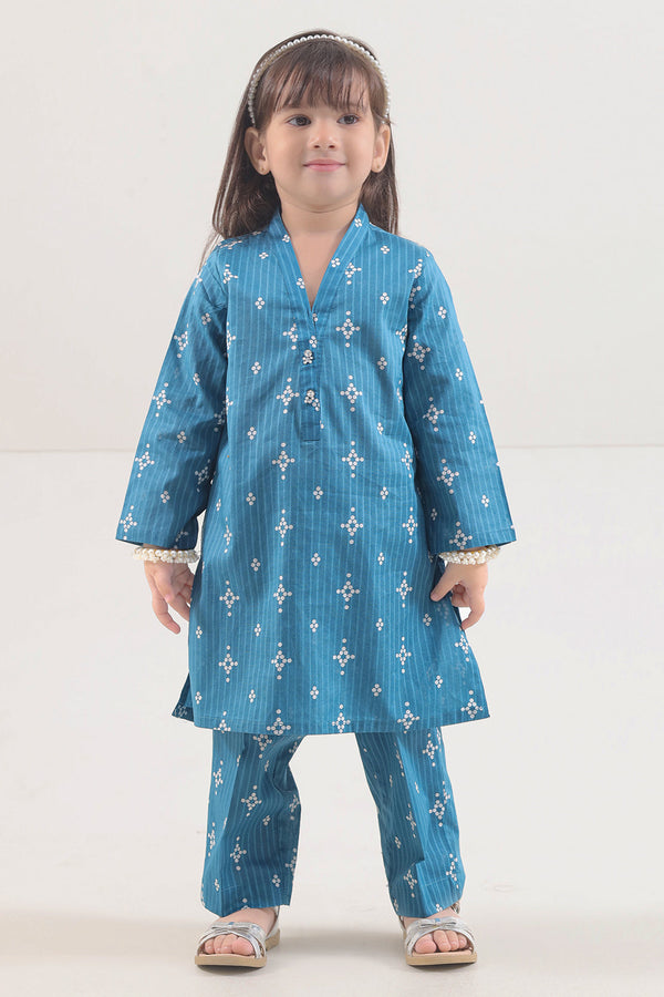 Printed Lawn Stitched 2 Piece (Shirt/Trouser) For Kids