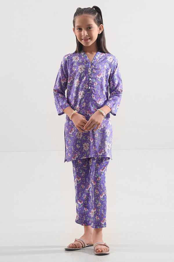 Printed Silk Touch Stitched Shirt/trouser For Kids