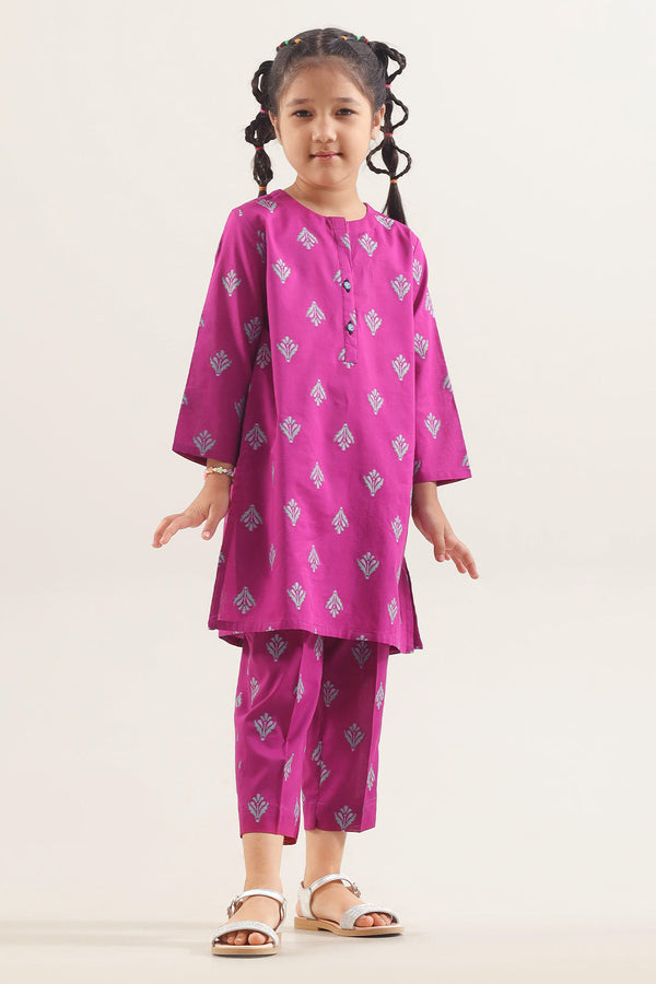Stitched Cotton Jacquard 2 Piece (Shirt/trouser) For Kids