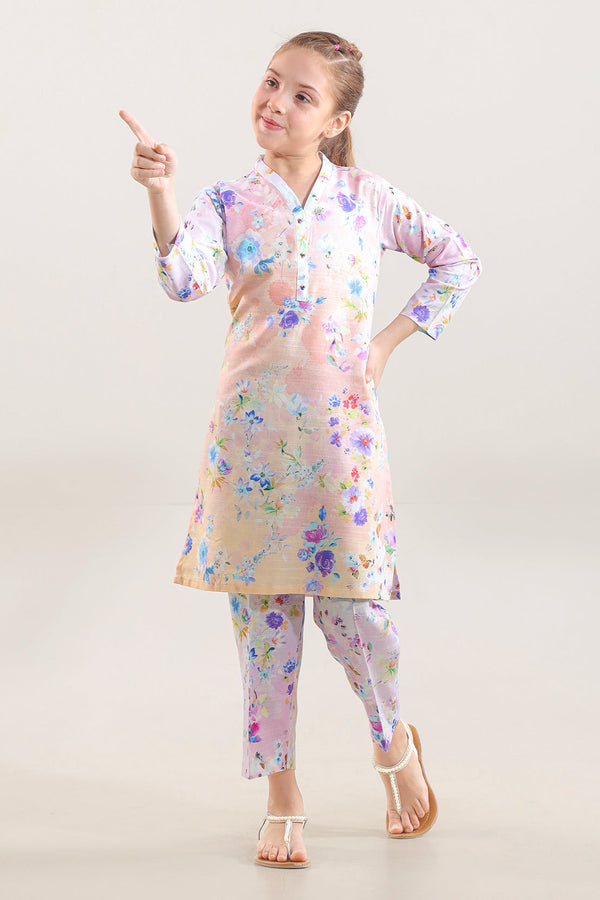 Printed Khaddar Stitched Shirt/trouser For Kids