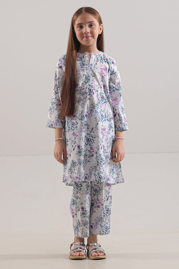 Printed Strip Lawn Stitched 2 Piece (Shirt/Trouser) For Kids