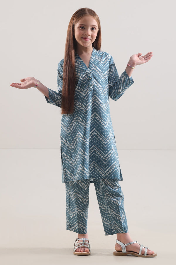 Printed Lawn Stitched 2 Piece (Shirt/Trouser) For Kids