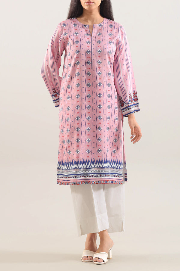 Printed Linen Stitched Shirt