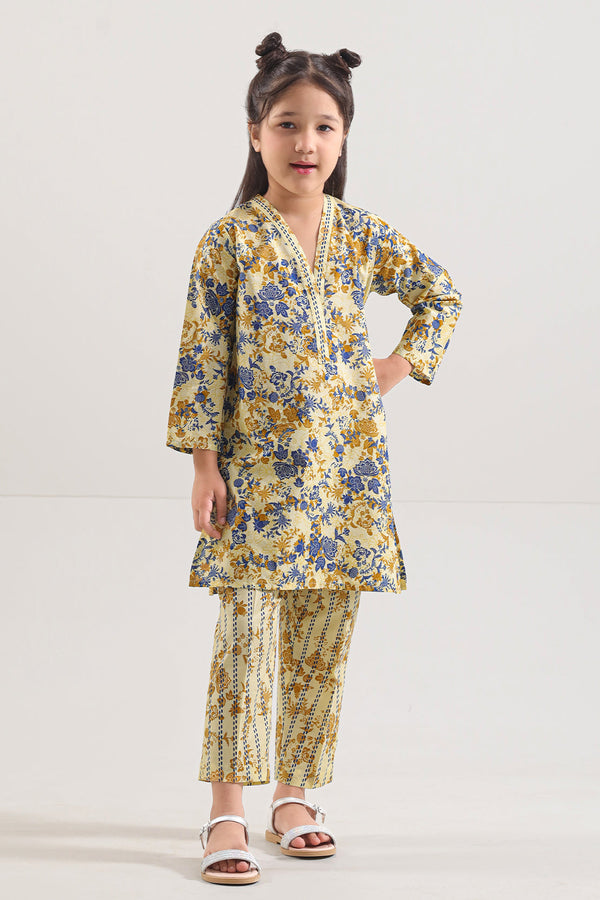 Printed Lawn Stitched 2 Piece (Shirt/Trouser)  For Kids
