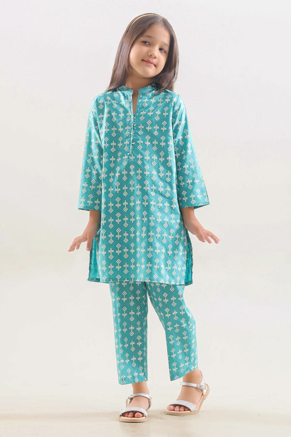 Printed Lawn Stitched 2 Piece (Shirt/Trouser) For Kids