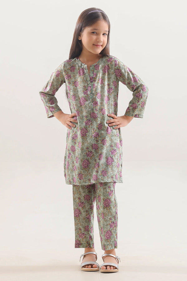 Printed Arabic Premium Lawn Stitched 2 Piece (Shirt/Trouser)  For Kids