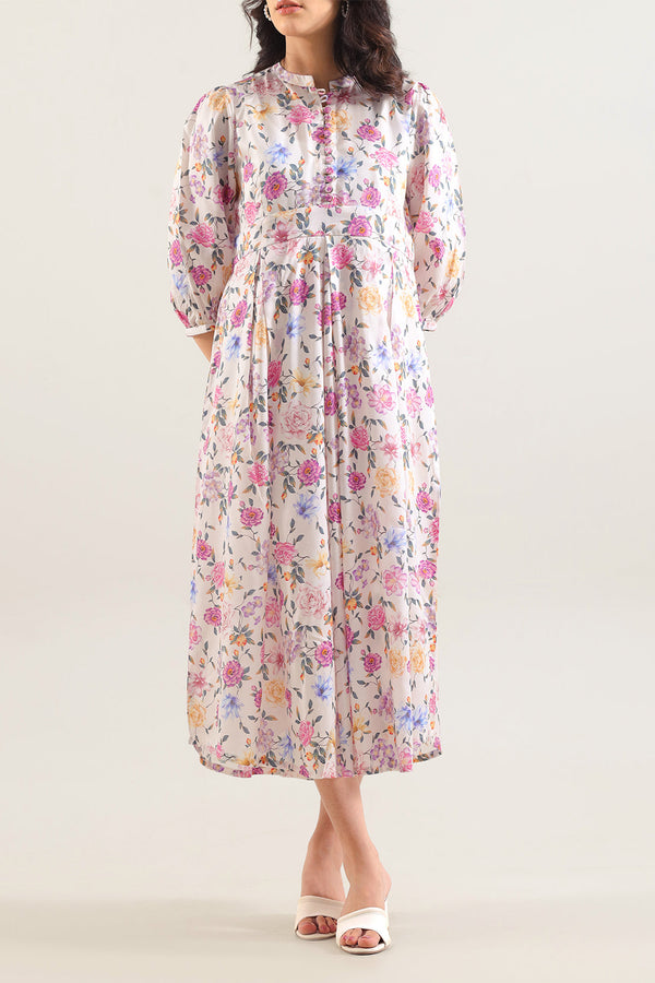 Printed Silk Touch Stitched Dress