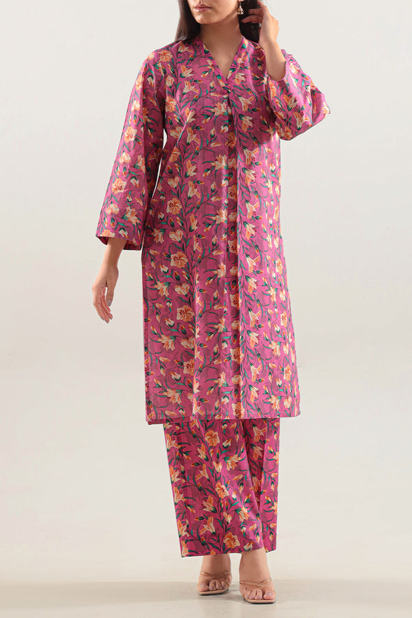Printed Strip Lawn Stitched 2 Piece (Shirt/Trouser)