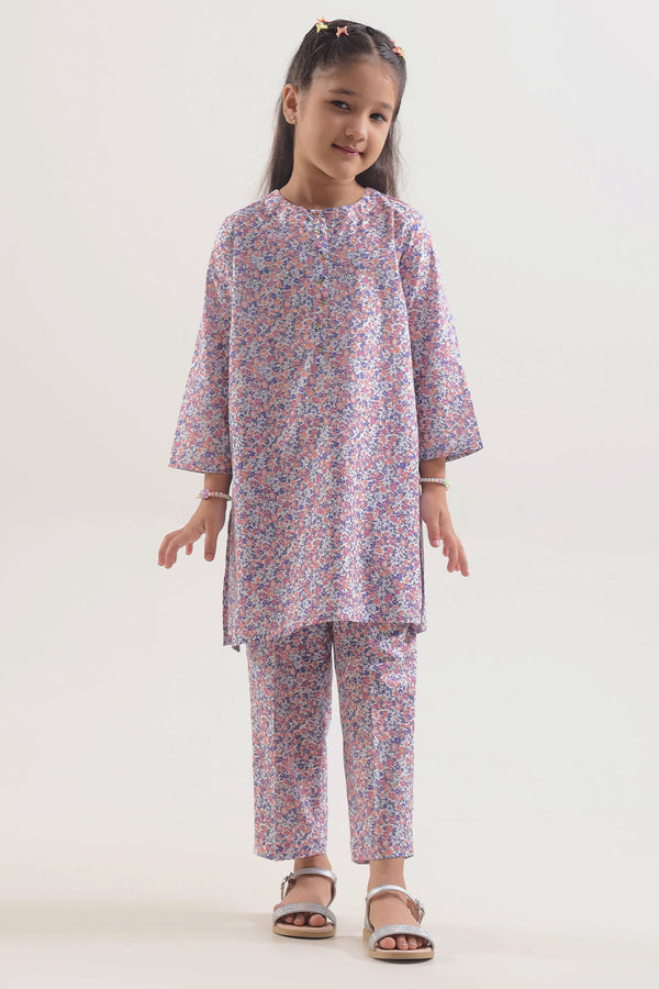 Stitched Strip Lawn Shirt For Kids