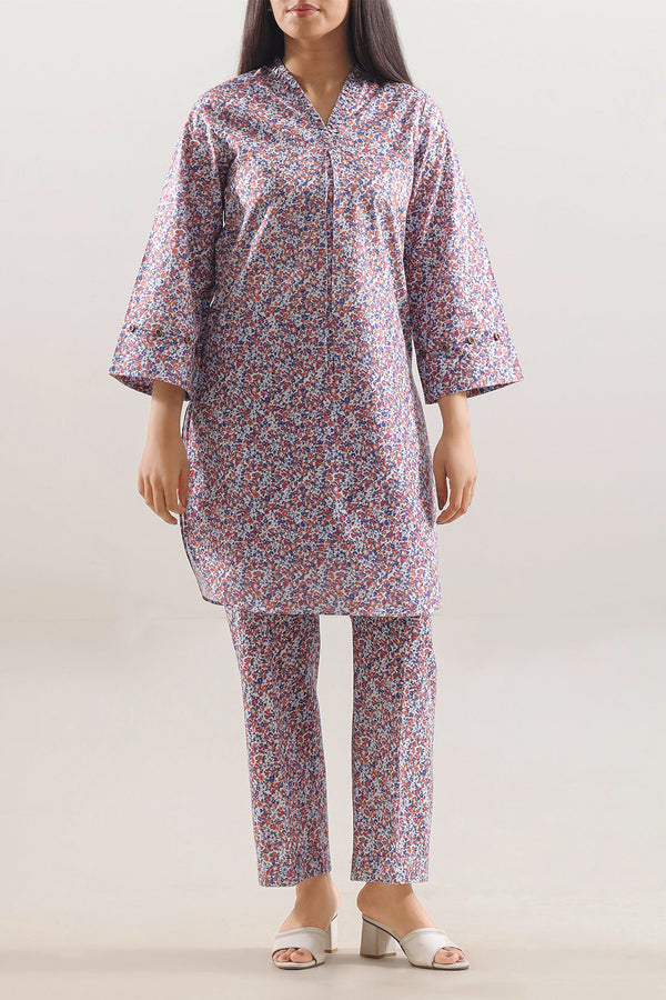 Printed Strip Lawn Stitched 2 Piece (Shirt/Trouser)