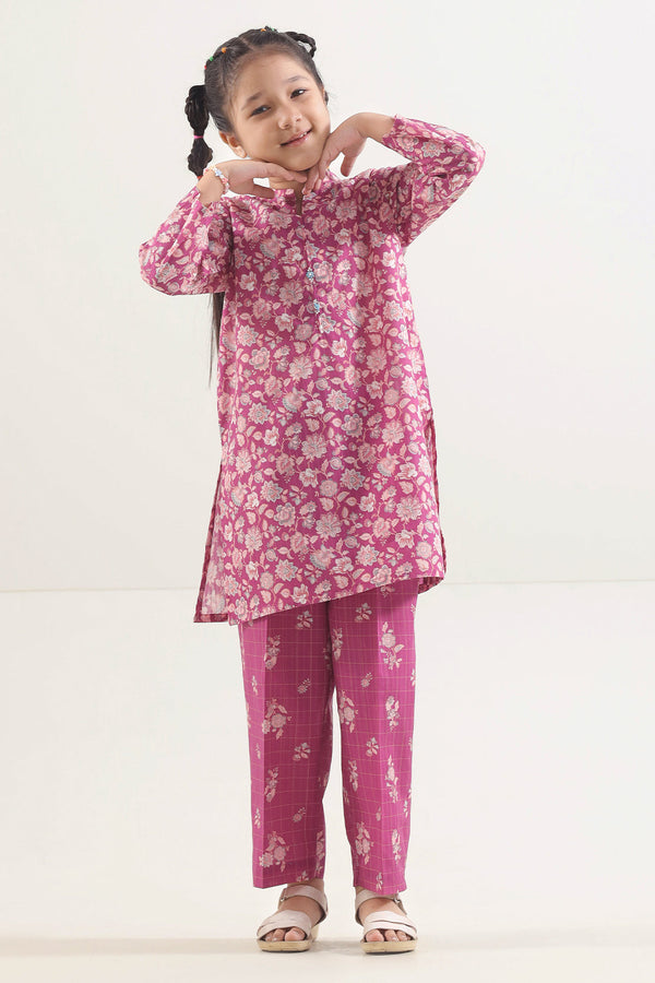 Printed Lawn Stitched 2 Piece (Shirt/Trouser) For Kids