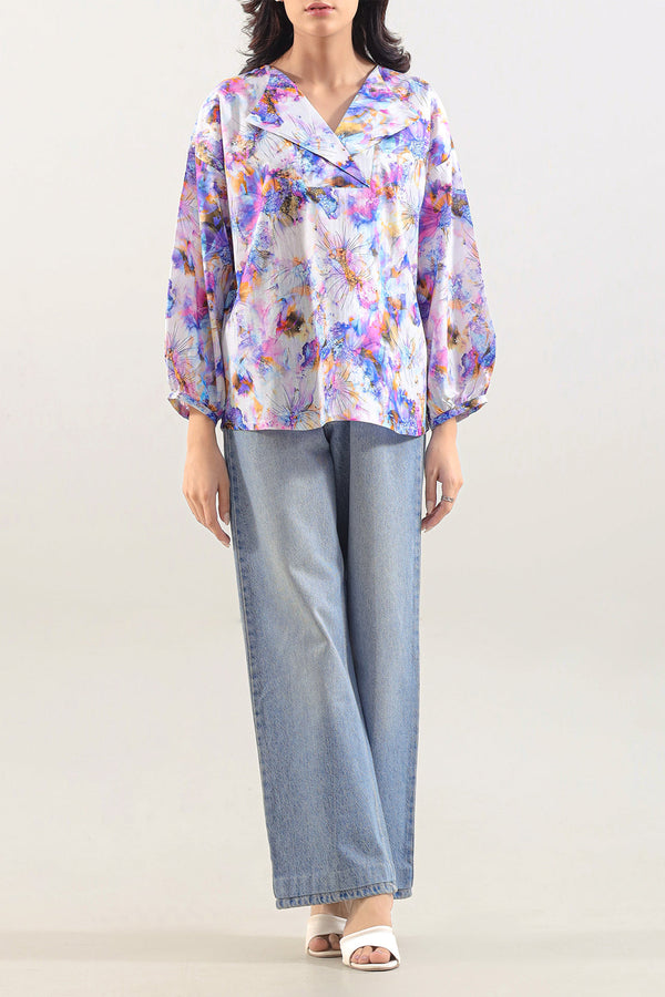 Printed Strip Lawn Stitched Shirt