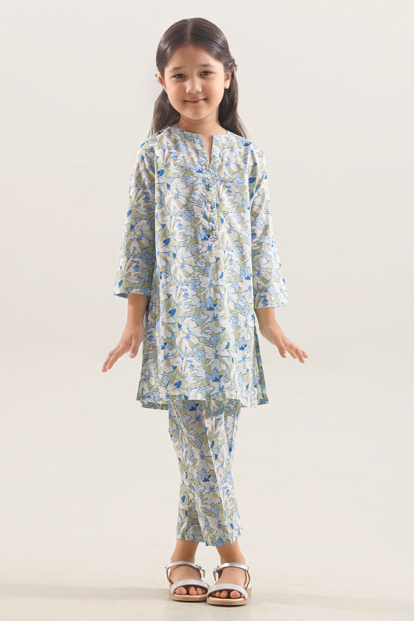 Printed Lawn Stitched 2 Piece (Shirt/Trouser) For Kids