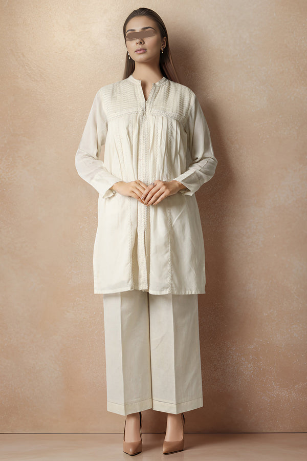 Solid Cotton Net Stitched Shirt