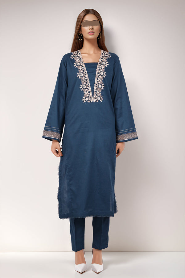 SAYA's Printed Cotton Jacquard Embroidered Stitched For Mom And Daughter