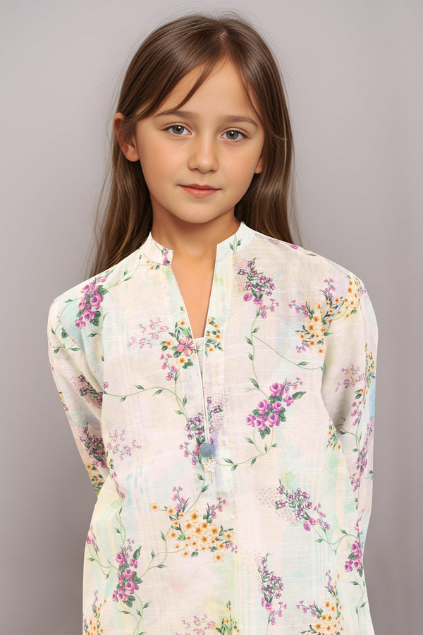 Printed Khaddar Stitched Shirt/Trouser For Kids