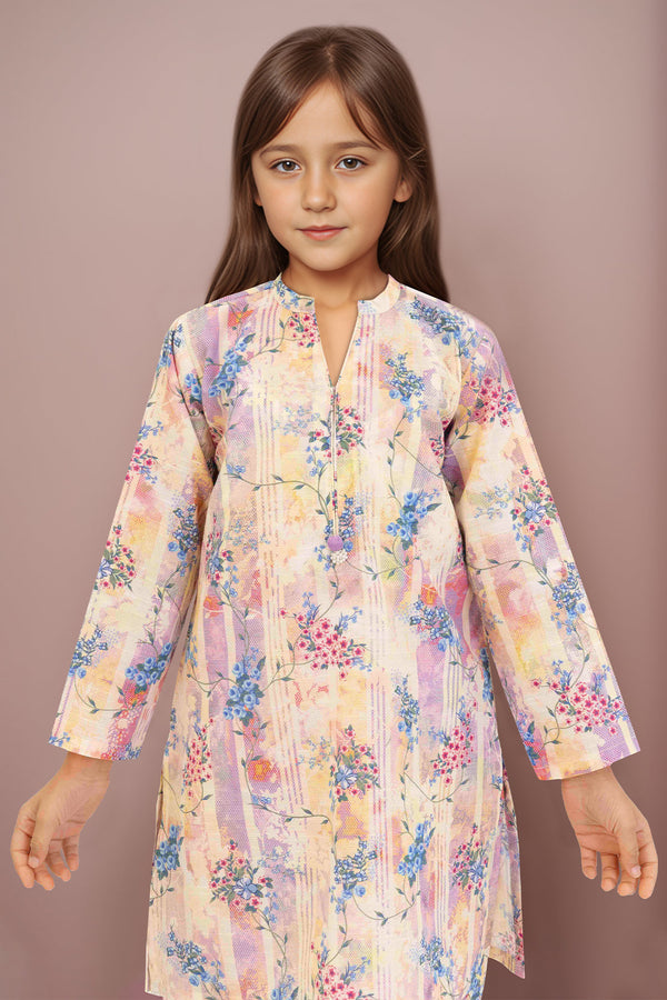 Printed Khaddar Stitched Shirt/Trouser For Kids
