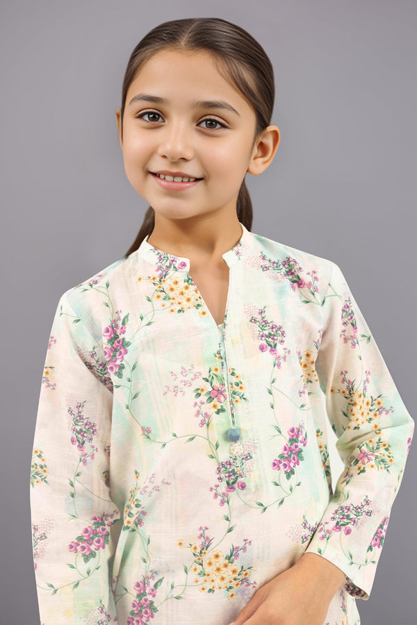 Printed Khaddar Stitched Shirt/trouser For Kids