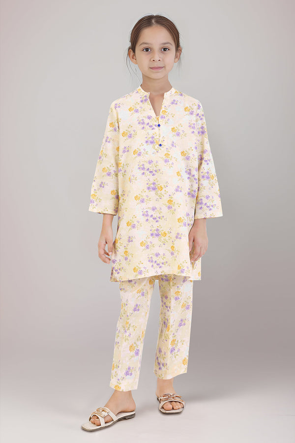 Printed Soft Khaddar Stitched 2 Piece (Shirt/Trouser) For Kids