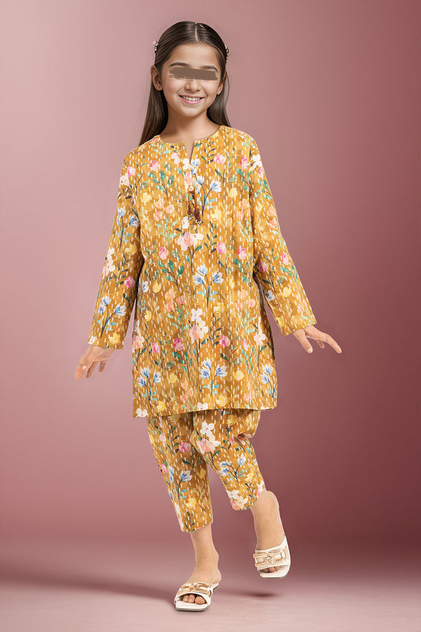 Printed Khaddar Stitched Shirt/Trouser For Kids
