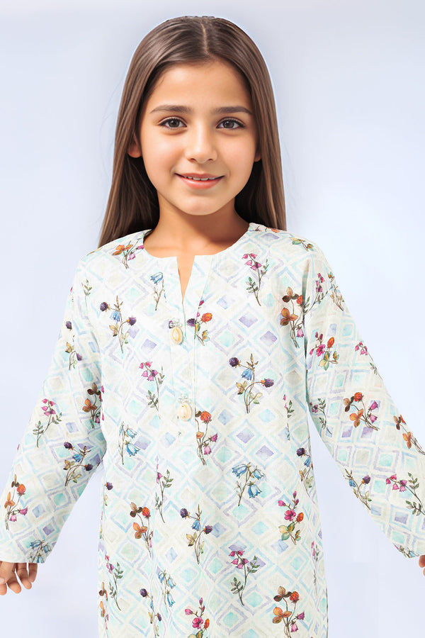 Printed Khaddar Stitched Shirt/Trouser For Kids
