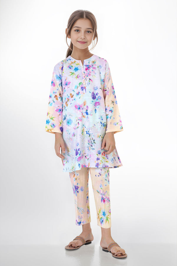 Printed Khaddar Stitched Shirt/Trouser For Kids