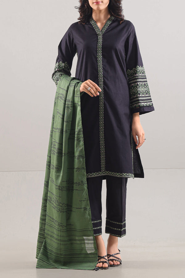 Luxury Pret Embroidered Cotton Jacquard Stitched 3 Piece