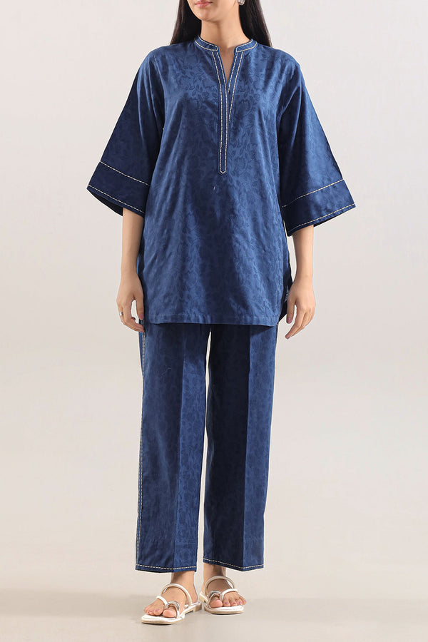 Cotton Jacquard Stitched 2 Piece (Shirt/Trouser)