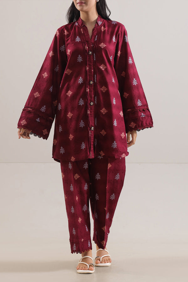 Cotton Jacquard Stitched 2 Piece (Shirt/Trouser)