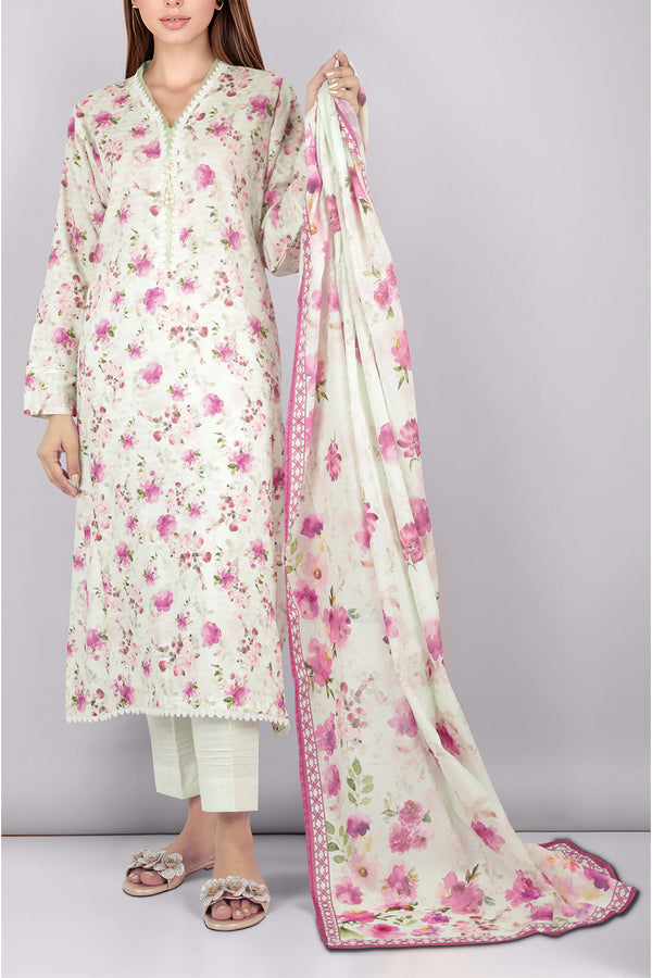Cotton Jacquard Stitched 2 Piece (Shirt/Dupatta)