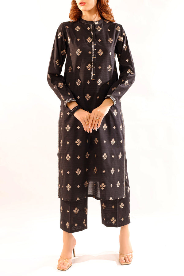 Embroidered Cotton Jacquard Stitched 2 Piece (Shirt/Trouser)