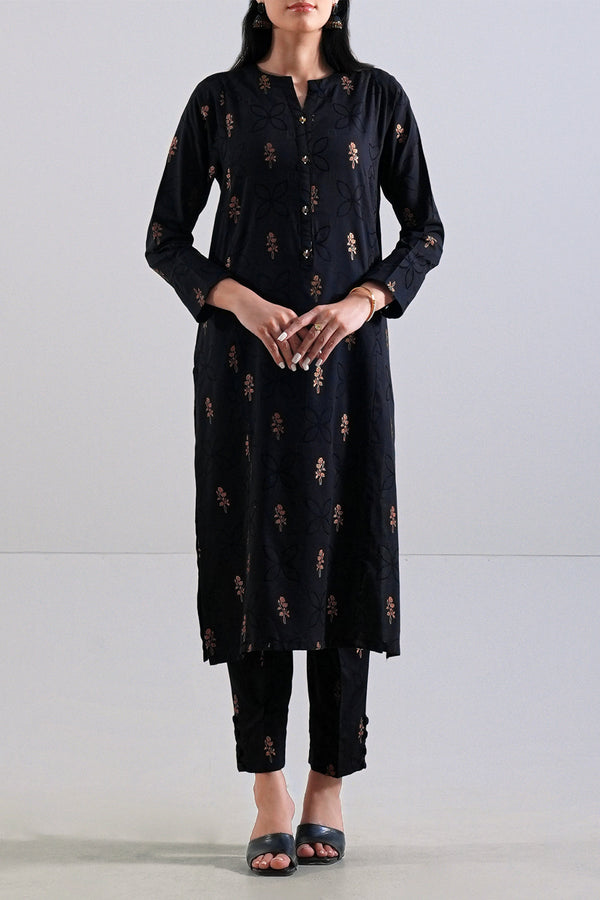 Cotton Jacquard Stitched 2 Piece (Shirt/Trouser)