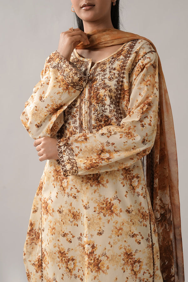 Printed Embroidered Lawn Stitched 3 Piece