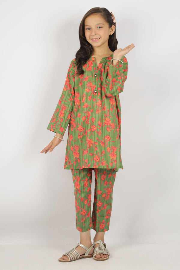 Stitched Cambric Shirt For Kids