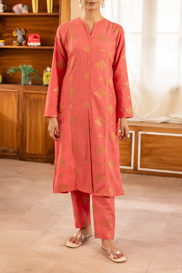 Cotton Jacquard Stitched 2 Piece (Shirt/Trouser)