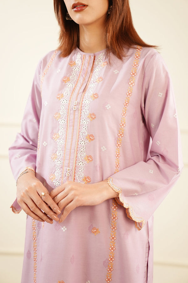 Embroidered Cotton Jacquard Stitched 2 Piece (Shirt/Trouser)