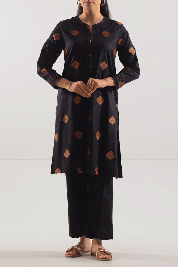 Cotton Jacquard Stitched 2 Piece (Shirt/Trouser)