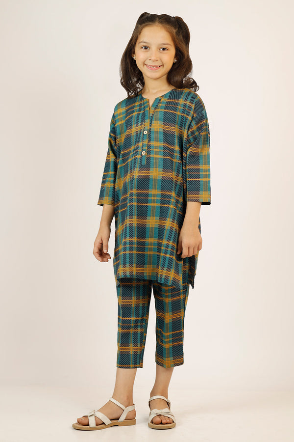 Printed Khaddar Stitched Shirt/Trouser For Kids