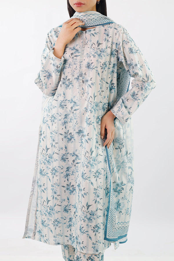 Embroidered Lawn Stitched 2 Piece (Shirt/Trouser)